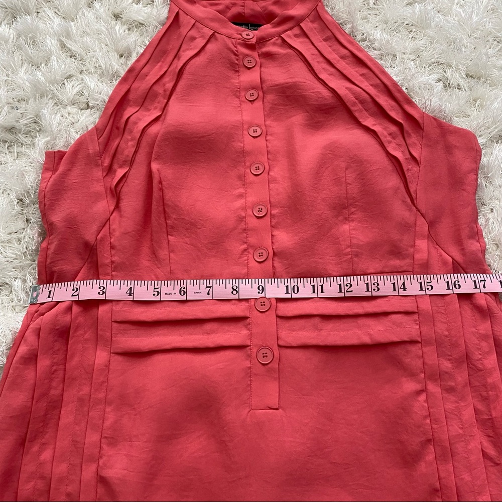 Nanette Lepore Silk Dress Button Front Coral Medium - Picture 8 of 15